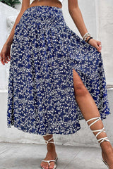 Ditsy Floral Slit High Waist Skirt - Trendsi - Flyclothing LLC