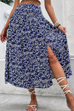 Ditsy Floral Slit High Waist Skirt - Trendsi