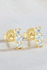 Heartbeat Rhythm 925 Sterling Silver Moissanite Stud Earrings - Trendsi - Flyclothing LLC
