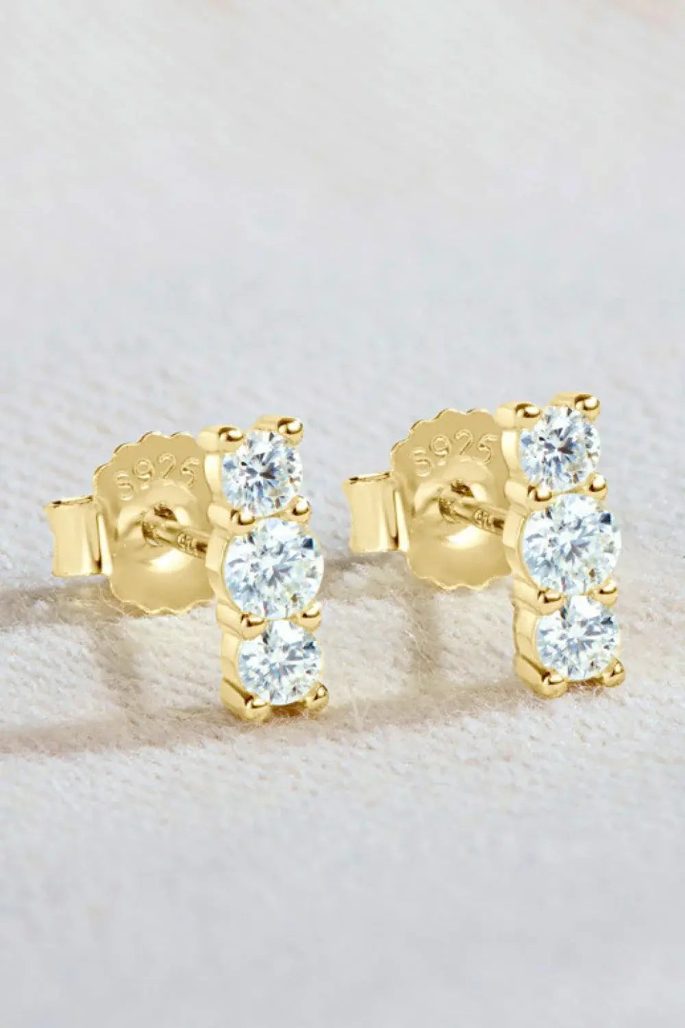 Heartbeat Rhythm 925 Sterling Silver Moissanite Stud Earrings - Trendsi - Flyclothing LLC