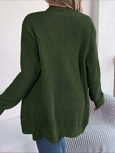 Open Front Long Sleeve Cardigan with Pockets - Trendsi - Flyclothing LLC