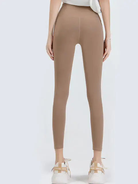 Wide Waistband Sports Leggings - Trendsi - Flyclothing LLC