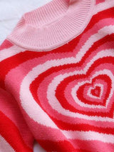 Heart Mock Neck Long Sleeve Sweater - Trendsi - Flyclothing LLC