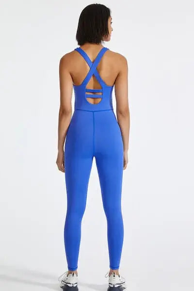 Crisscross Back Wide Strap Active Jumpsuit - Trendsi - Flyclothing LLC