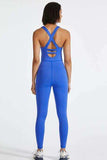 Crisscross Back Wide Strap Active Jumpsuit - Trendsi - Flyclothing LLC