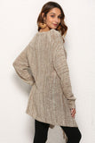 One-Button Tassel Tie Asymmetrical Hem Cardigan - Trendsi