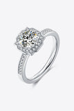1 Carat Moissanite 925 Sterling Silver Halo Ring - Trendsi
