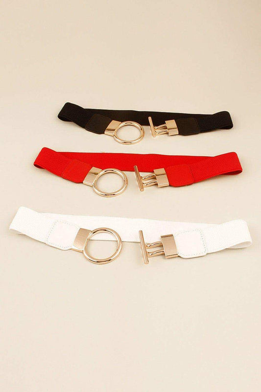Circle Shape Buckle Zinc Alloy Buckle PU Leather Belt - Trendsi - Flyclothing LLC
