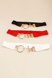 Circle Shape Buckle Zinc Alloy Buckle PU Leather Belt - Trendsi