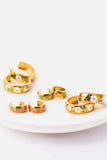 Stainless Steel 18K Gold Plated Ring Shape C-Hoop Earrings - Trendsi - Flyclothing LLC
