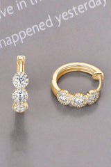 Moissanite 925 Sterling Silver Huggie Earrings - Trendsi - Flyclothing LLC