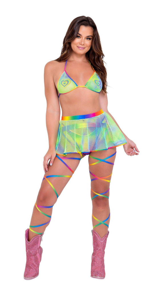 Roma Costume Tie-Dye Fishnet Bikini Tie-Top - Roma Costume - Flyclothing LLC