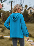 Cable-Knit Dropped Shoulder Hoodie - Trendsi - Flyclothing LLC