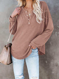 Buttoned Drop Shoulder Top - Trendsi - Flyclothing LLC