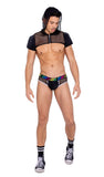 Roma Costume Mens Briefs with Fishnet Panel and LOVE Elastic Band - Roma Costume