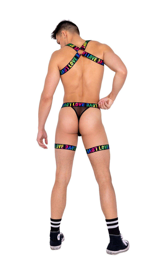 Roma Costume Mens Pride Thong with Attached Garters and Chain - Roma Costume - Flyclothing LLC