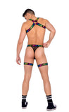 Roma Costume Mens Pride Thong with Attached Garters and Chain - Roma Costume