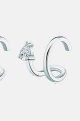 Moissanite 925 Sterling Silver Cuff Earrings - Trendsi - Flyclothing LLC