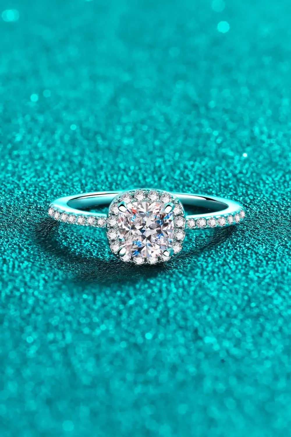 1 Carat Moissanite 925 Sterling Silver Halo Ring - Trendsi - Flyclothing LLC