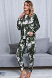 Tie-Dye Crewneck Top and Drawstring Waist Joggers Lounge Set - Flyclothing LLC