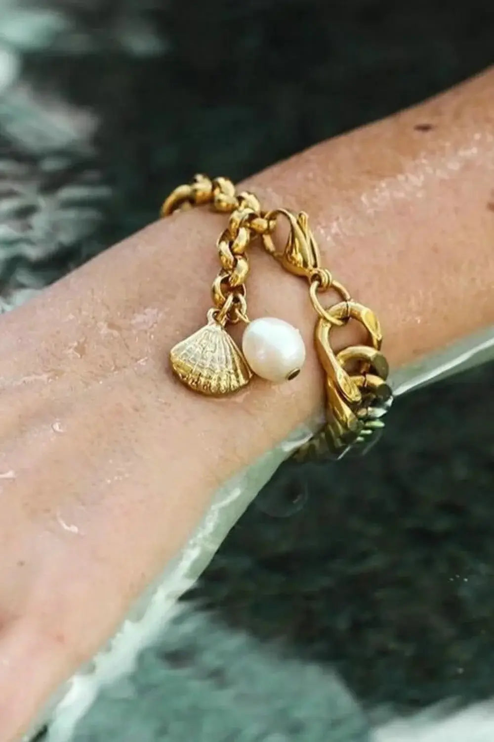 18K Gold-Plated Curb Chain Bracelet - Trendsi - Flyclothing LLC