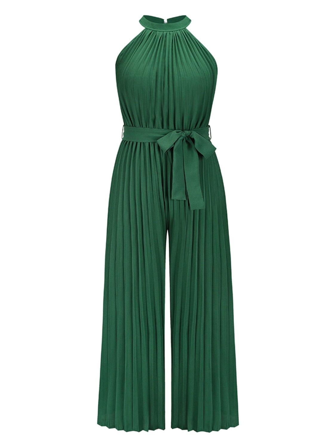 Cutout Tied Pleated Sleeveless Jumpsuit - Trendsi