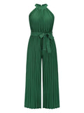Cutout Tied Pleated Sleeveless Jumpsuit - Trendsi - Flyclothing LLC