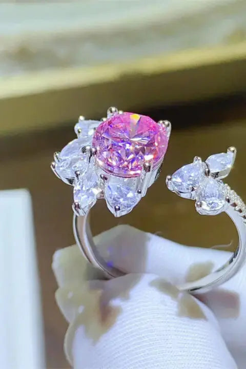 3 Carat Moissanite 925 Sterling Silver Open Ring - Trendsi - Flyclothing LLC