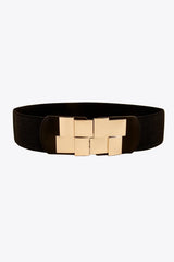 Geometric Buckle Elastic Wide Belt - Trendsi - Flyclothing LLC
