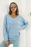 V-Neck Drop Shoulder Sweater - Trendsi - Flyclothing LLC