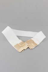 Geometric Buckle Elastic Wide Belt - Trendsi - Flyclothing LLC