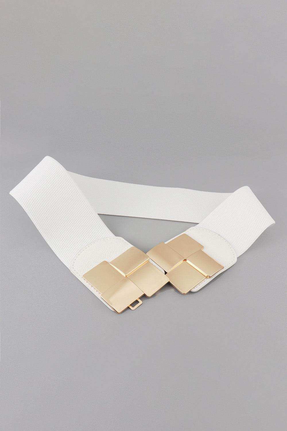 Geometric Buckle Elastic Wide Belt - Trendsi - Flyclothing LLC