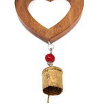 Handcrafted Wood Heart Chime with Recycled Iron Bell - Asha Handicrafts