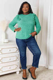 Double Take Ruffle Shoulder Long Sleeve T-Shirt - Trendsi