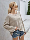 Boat Neck Dropped Shoulder Sweater - Trendsi - Flyclothing LLC