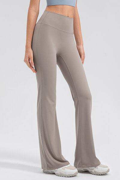 High Waist Straight Active Pants - Trendsi - Flyclothing LLC