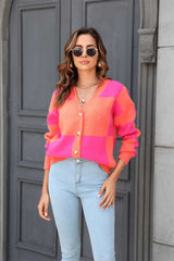 Plaid V-Neck Dropped Shoulder Cardigan - Trendsi - Flyclothing LLC