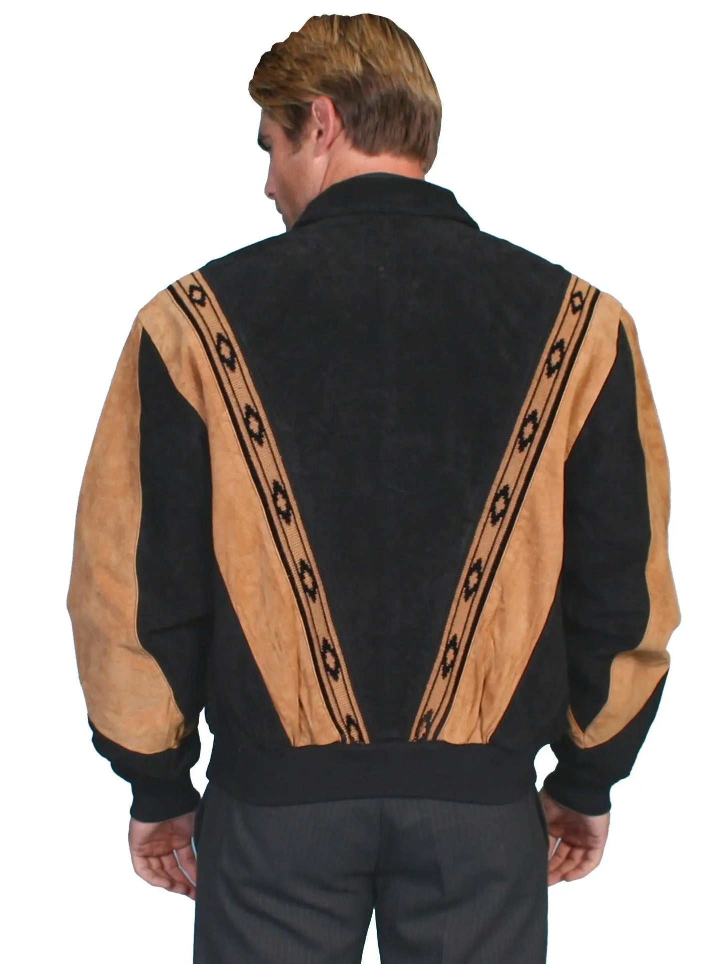 Scully BLACK W/CAFE BROWN TRIM BOAR SUEDE PRAIRIE JACKET - Scully Leather - Flyclothing LLC