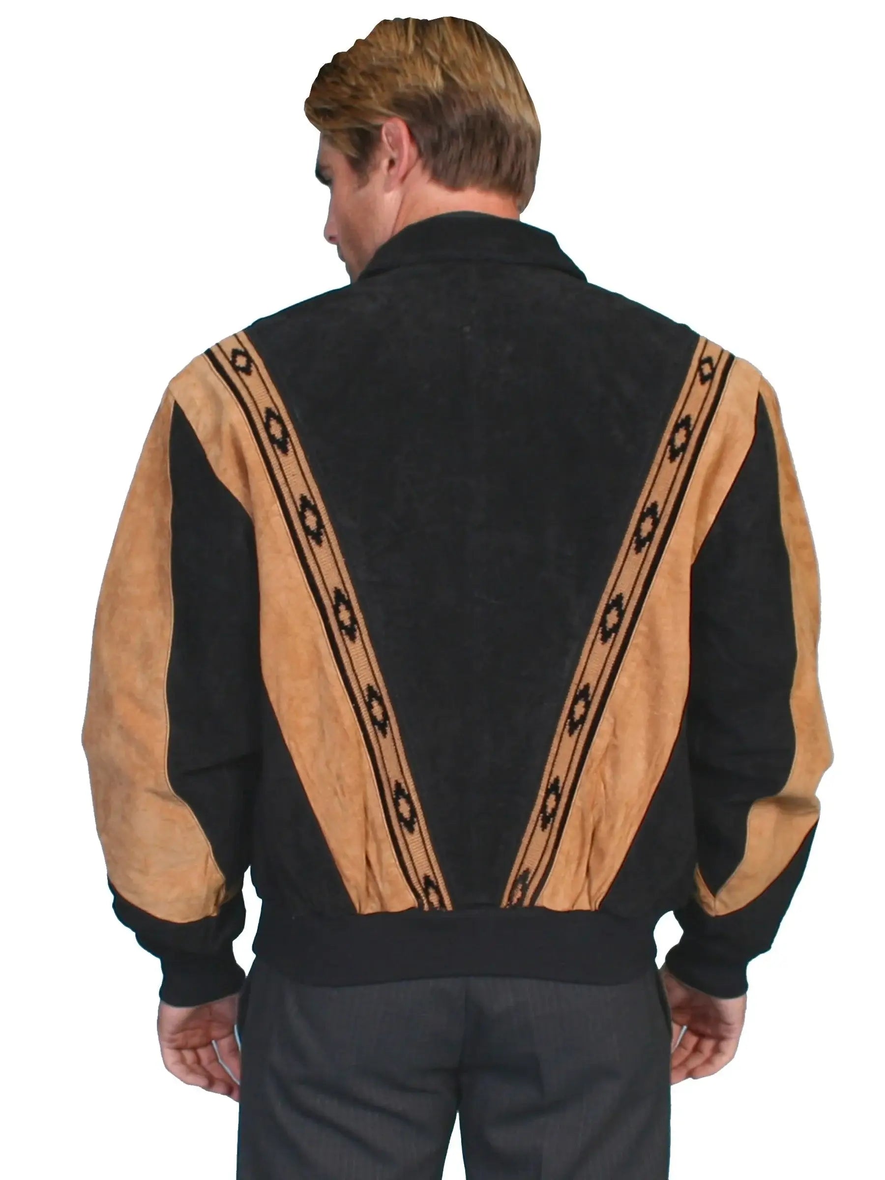 Scully BLACK W/CAFE BROWN TRIM BOAR SUEDE PRAIRIE JACKET - Scully Leather - Flyclothing LLC