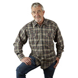 Rockmount Ranch Wear Mens Retro Shadow Plaid Dobby Lurex Western Shirt in Black - Rockmount Clothing - Flyclothing LLC