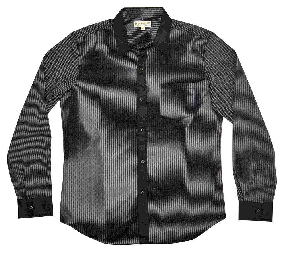 Pila Design Blue Stripe Dress Shirt - Flyclothing LLC