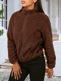 Zip Up Turtleneck Long Sleeve Jacket - Trendsi - Flyclothing LLC