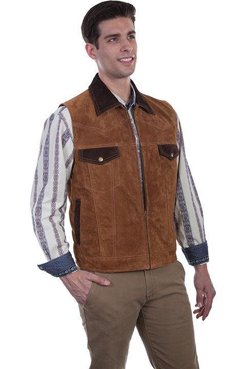 Scully CAFE BROWN TWO TONE VEST/CONCEALED - Scully Leather
