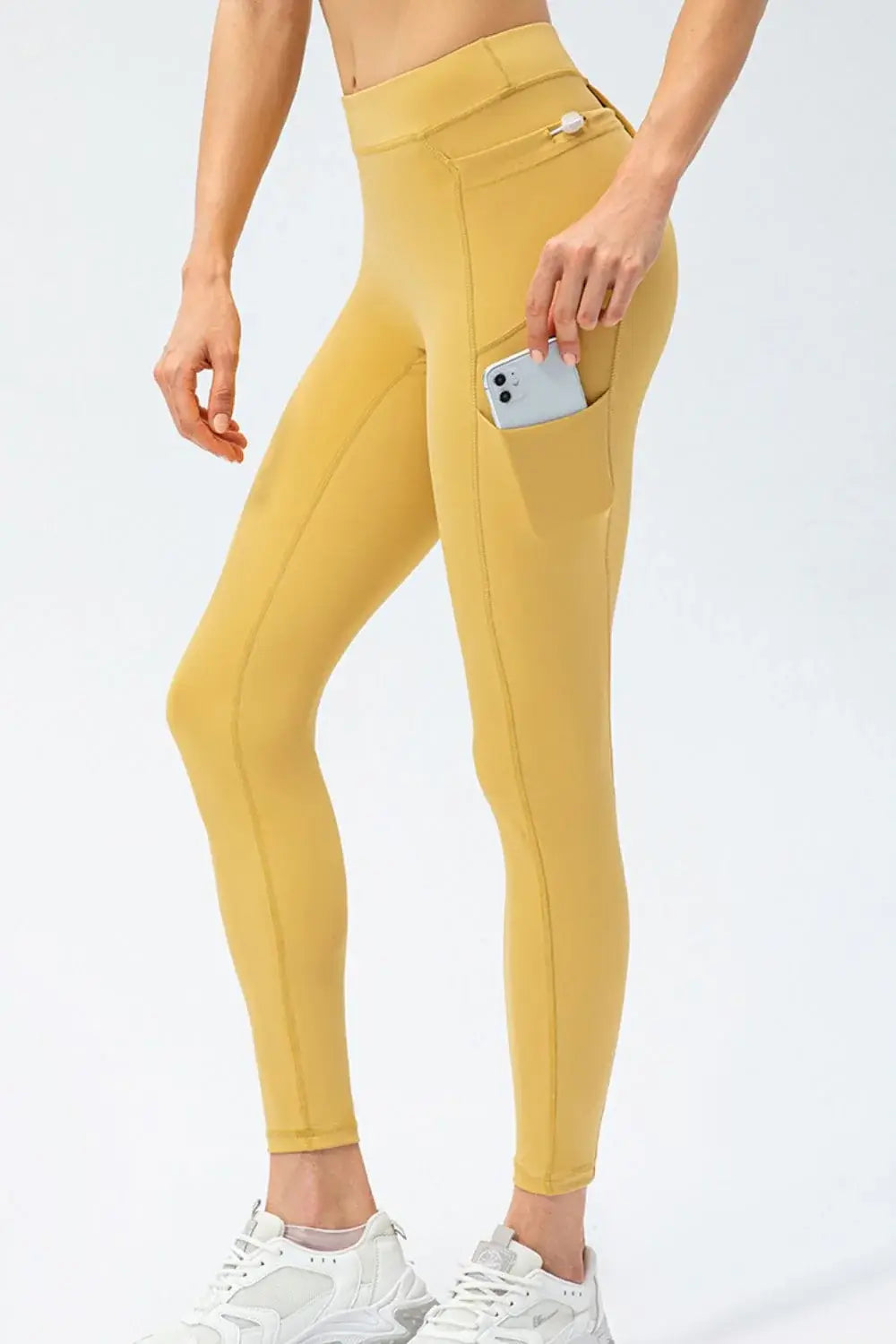 Full Size Slim Fit High Waist Long Sports Pants with Pockets - Trendsi - Flyclothing LLC