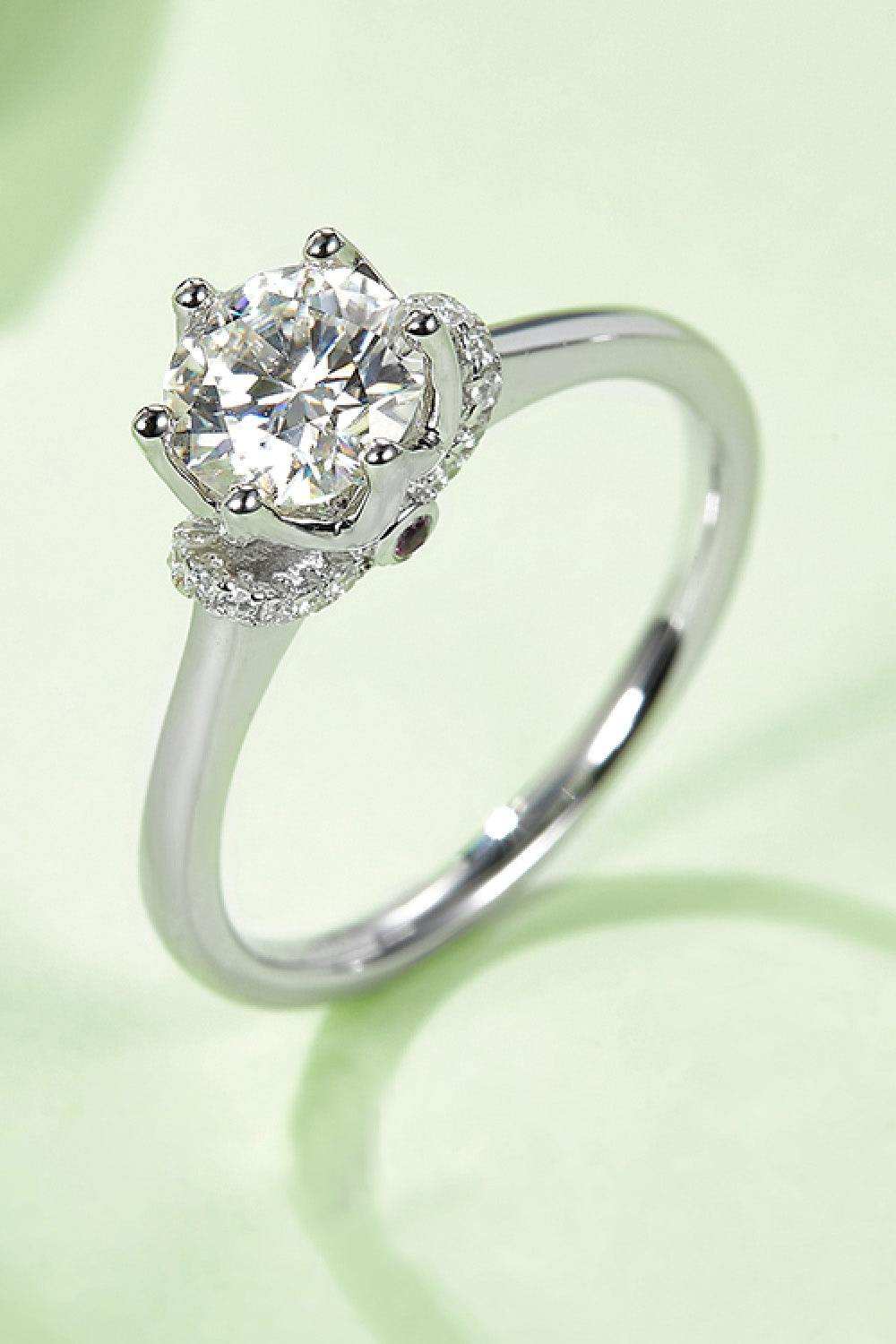 1 Carat Moissanite 925 Sterling Silver Ring - Trendsi - Flyclothing LLC