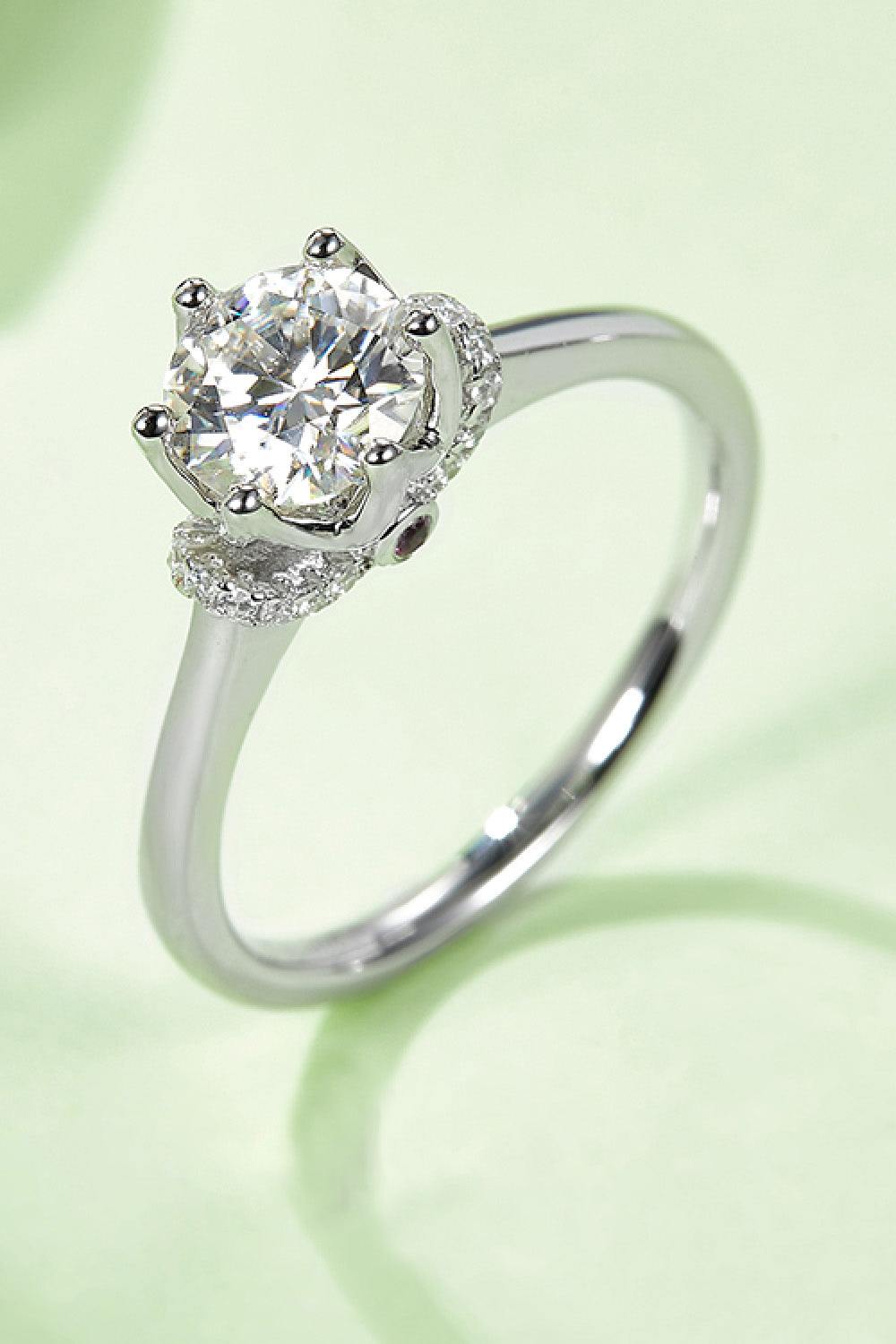 1 Carat Moissanite 925 Sterling Silver Ring - Trendsi