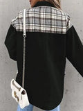 Plaid Button Up Dropped Shoulder Jacket - Trendsi