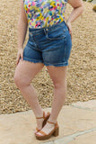 RISEN Maya Full Size Mid Rise Asymetrical Shorts - Trendsi - Flyclothing LLC