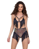 Roma Costume Sequin Fishnet Triangle Tie Top - Roma Costume
