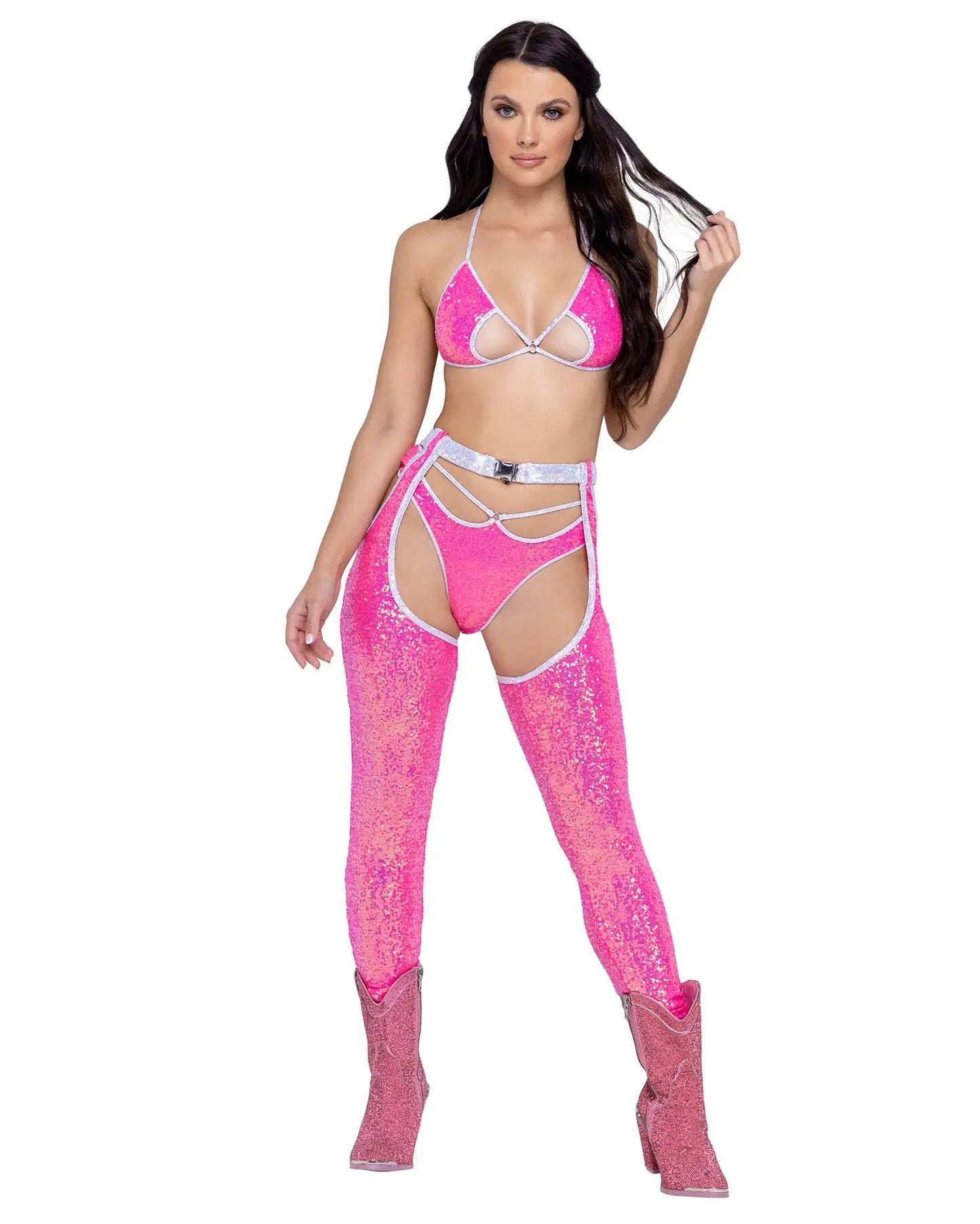 Roma Costume Sequin Keyhole Triangle Top - Roma Costume - Flyclothing LLC